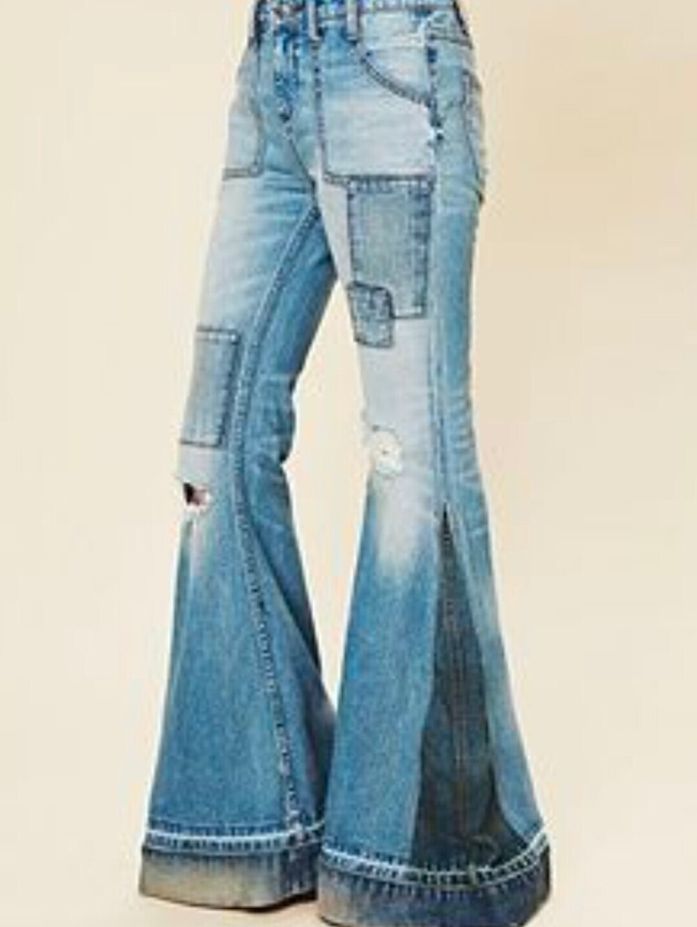 Free People Patchwork Flared Jeans Size 26